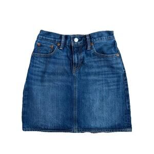 Women’s Levi Strauss Blue Jean Denim Mini Skirt 100% Cotton 25” Waist